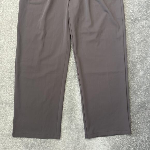 Halara Pants Womens Large Gray/Brown Regular Pleat Front Elastic Waist Straight - Picture 3 of 11